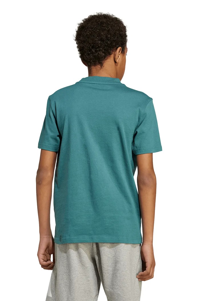 adidas t-shirt bawełniany dziecięcy KC5383 turkusowy