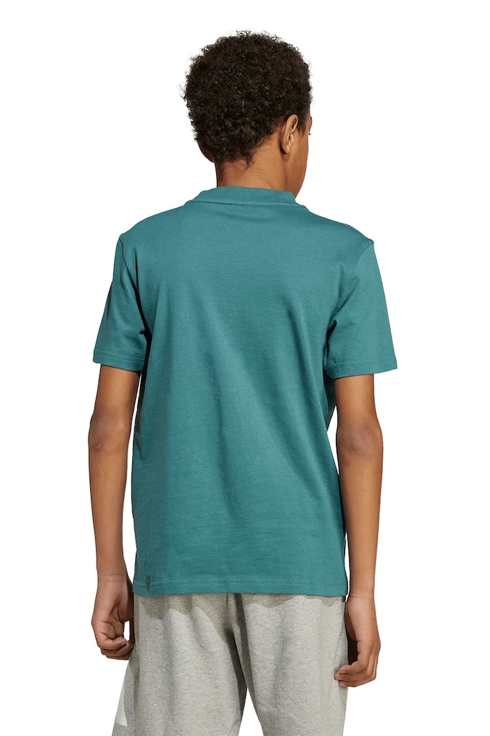 adidas t-shirt bawełniany dziecięcy KC5383 turkusowy