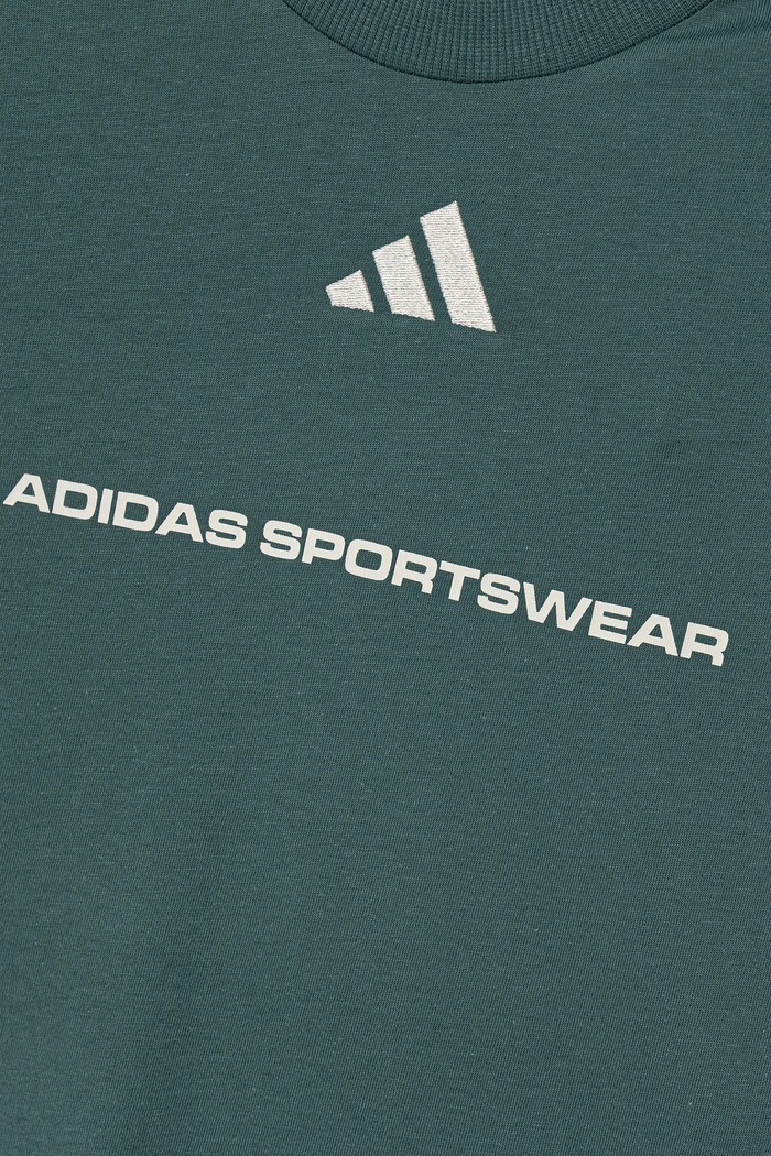 adidas t-shirt bawełniany dziecięcy turkusowy KC5383