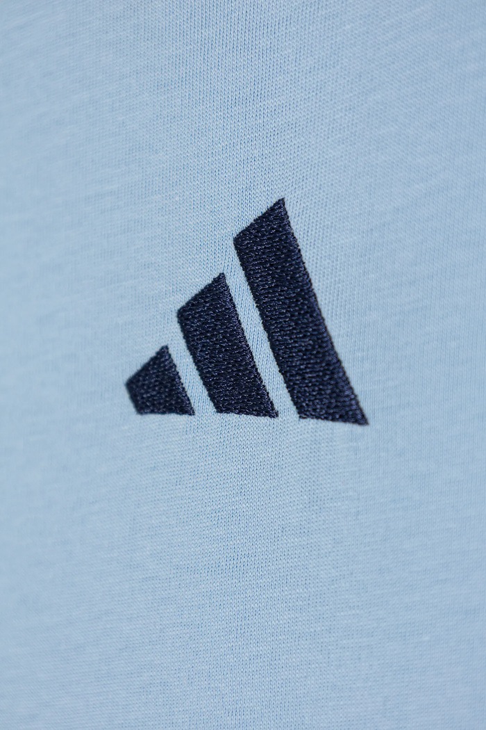 adidas t-shirt bawełniany dziecięcy niebieski KC5384
