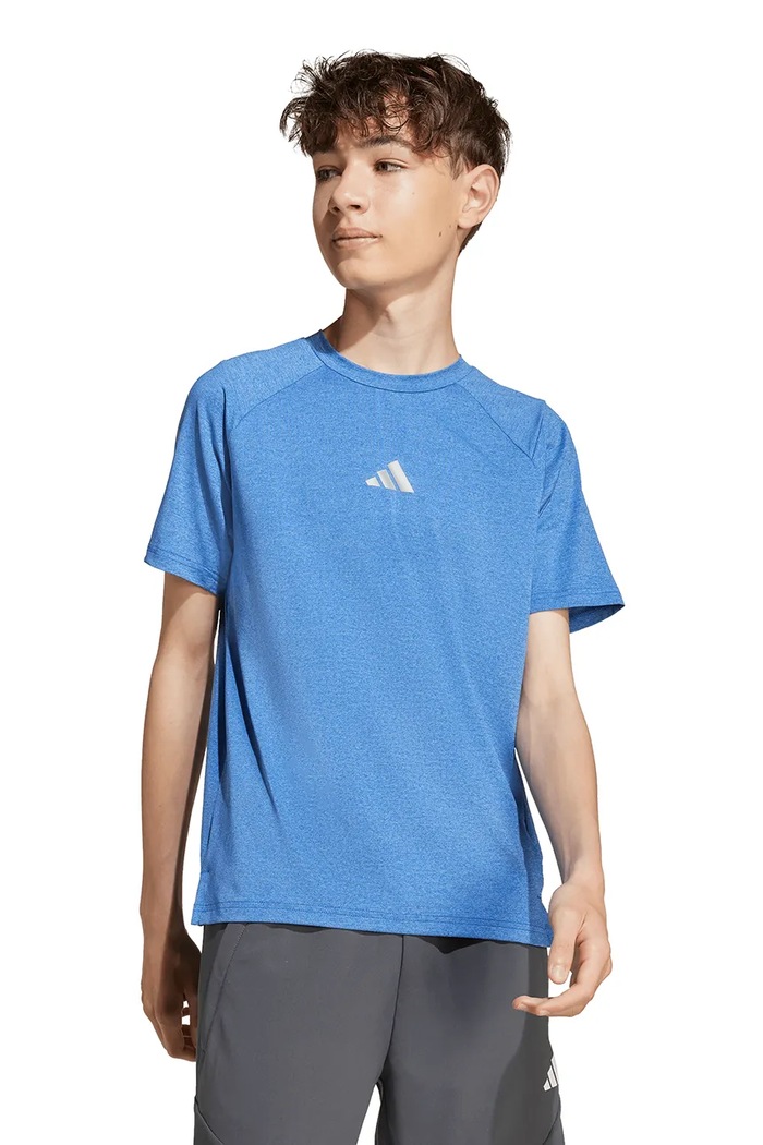 Dječja majica kratkih rukava adidas s elastinom mornarsko plava JM4322