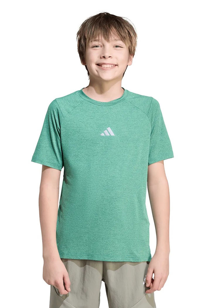 adidas t-shirt dziecięcy z elastanem zielony JM4323