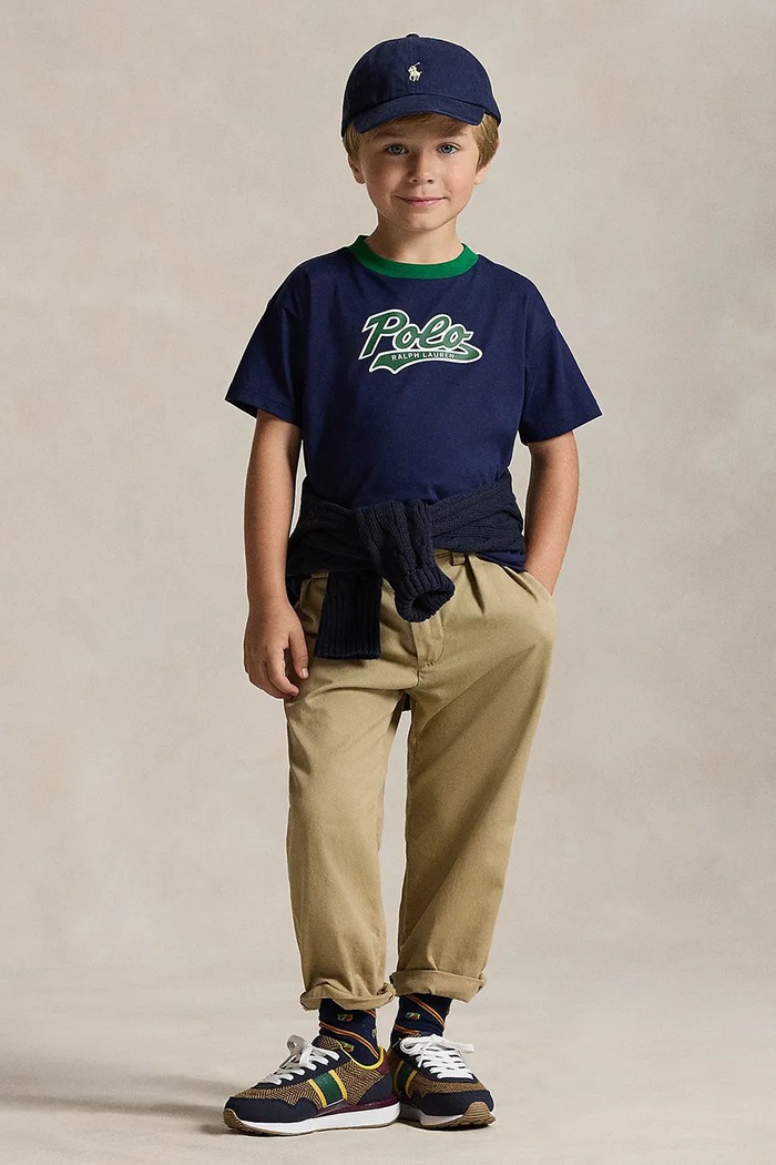 Polo Ralph Lauren t-shirt in cotone per bambini blu navy 322P02588001