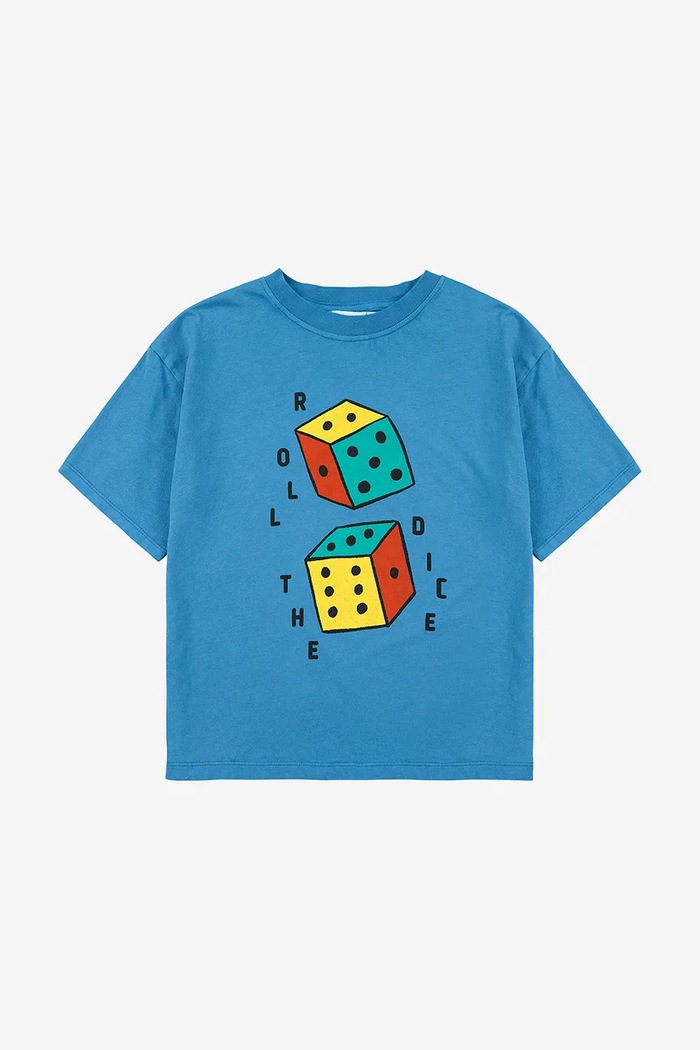 Detské bavlnené tričko Bobo Choses Roll The Dice 225AC003 modrá AW25