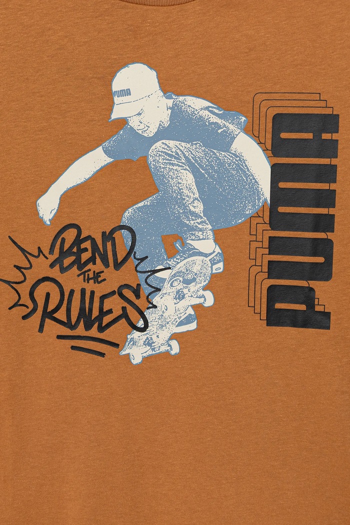 Băieți Puma Tricou de bumbac pentru copii MID90s Graphic Tee I B 688464. maro