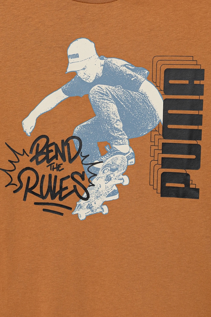 Băieți Puma Tricou de bumbac pentru copii MID90s Graphic Tee I B 688464. maro