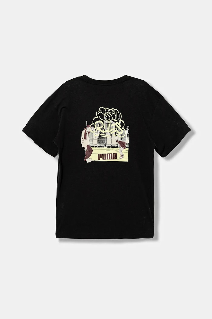 Παιδικό βαμβακερό μπλουζάκι Puma MID90s Graphic Tee II B 688465. μαύρο AW25