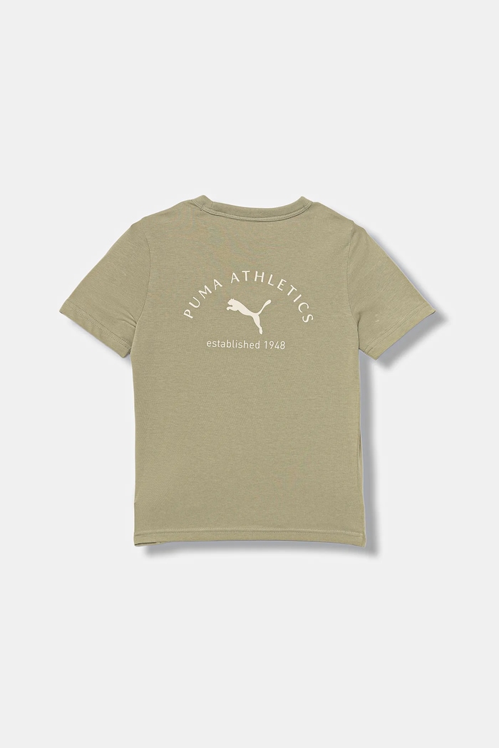 Puma t-shirt bawełniany dziecięcy PUMA CLASS Graphic Tee B 688850 zielony AW25