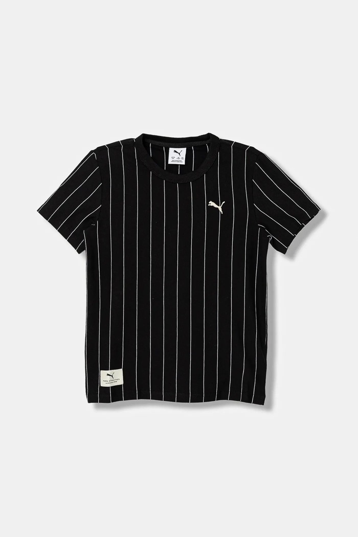 Puma gyerek pamut póló PUMA CLASS Striped Tee B pamut fekete 688851