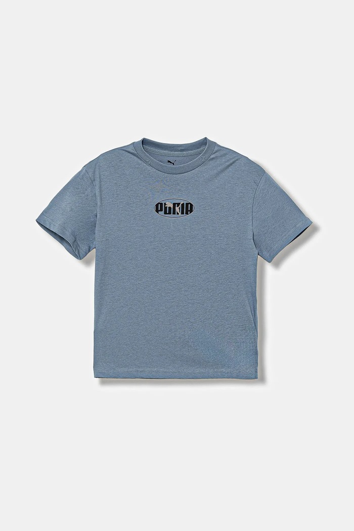Dječja pamučna majica kratkih rukava Puma ESS LOGO LAB Relaxed Execution Tee B pamuk plava 688984.