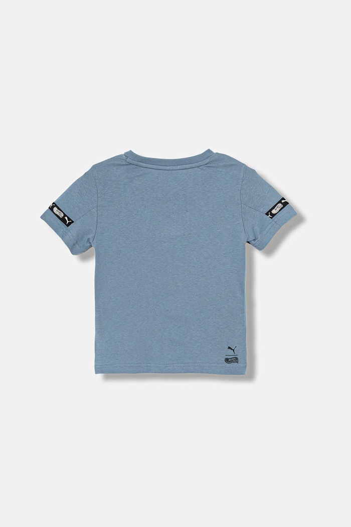Puma t-shirt bawełniany dziecięcy PUMA X HOT WHEELS Graphic Tee 632395 niebieski AW25