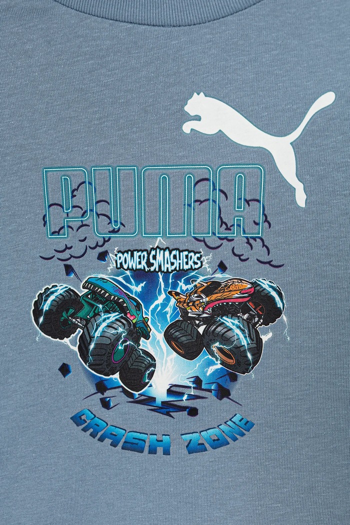 Chłopiec Puma t-shirt bawełniany dziecięcy PUMA X HOT WHEELS Graphic Tee 632395 niebieski