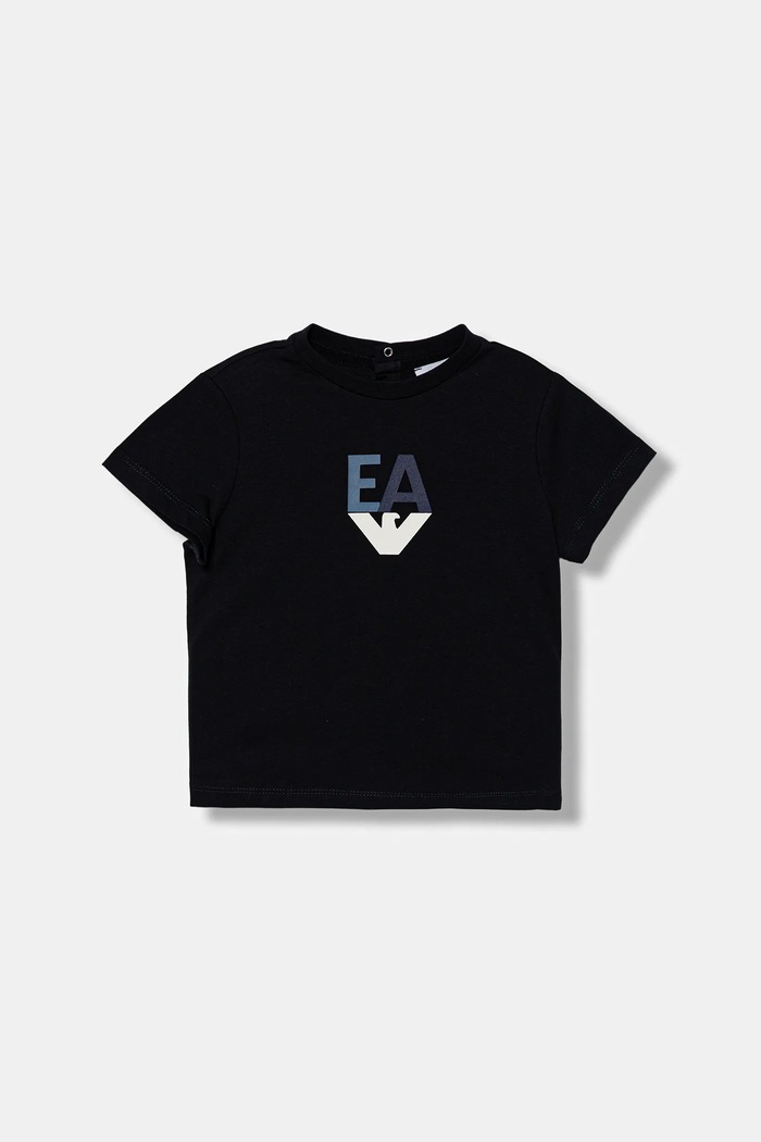 Emporio Armani T-shirt bawełniany niemowlęcy 3-pack EB000823.AF14503 granatowy AW25