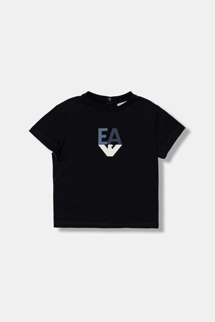 Emporio Armani T-shirt bawełniany niemowlęcy 3-pack EB000823.AF14503 granatowy AW25