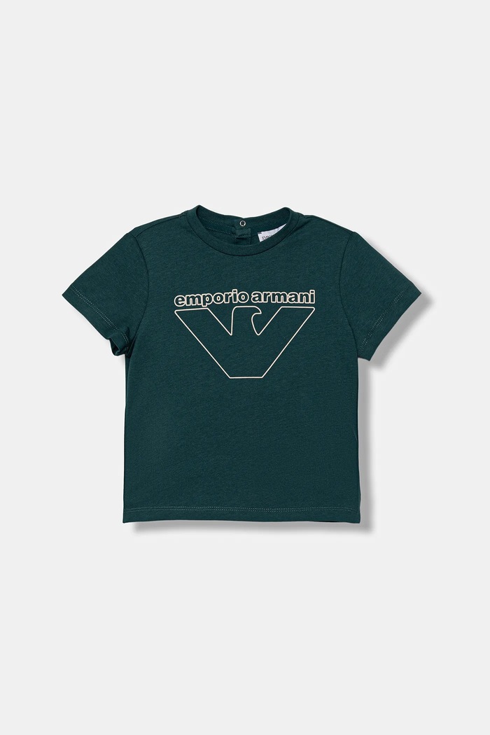 Chłopiec Emporio Armani T-shirt bawełniany niemowlęcy 3-pack EB000823.AF14503 granatowy