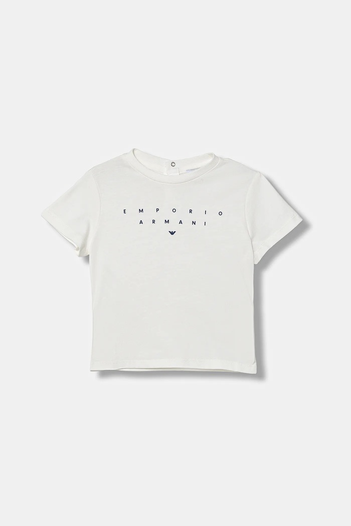 T-shirt bawełniany niemowlęcy 3-pack Emporio Armani EB000823.AF14503 granatowy