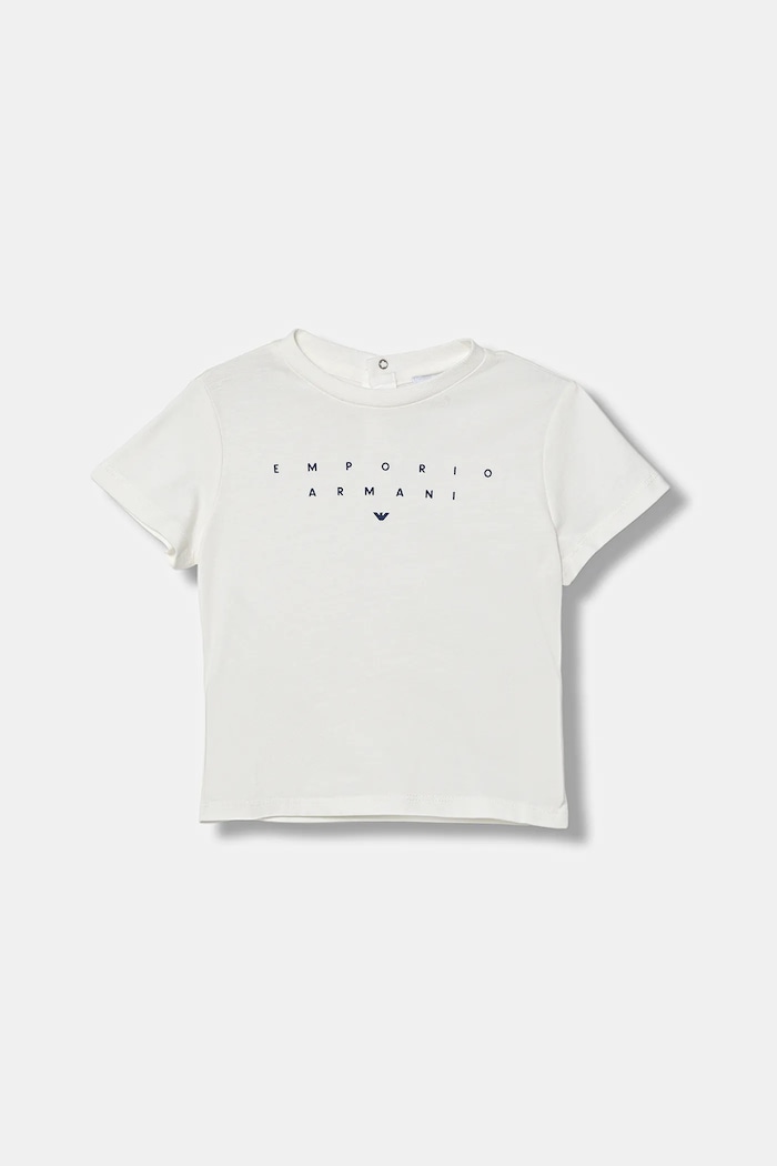 T-shirt bawełniany niemowlęcy 3-pack Emporio Armani EB000823.AF14503 granatowy