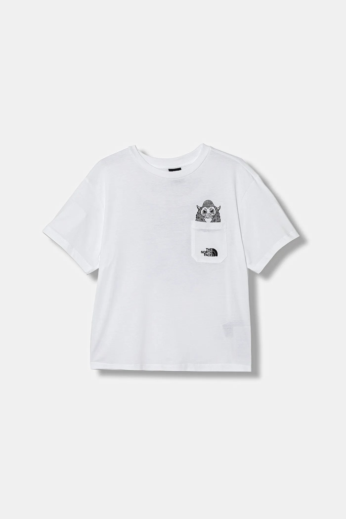 The North Face gyerek pamut póló B SPORTS OVERSIZED POCKET SS TEE - GRAPH pamut fehér NF0A8EAKFN41