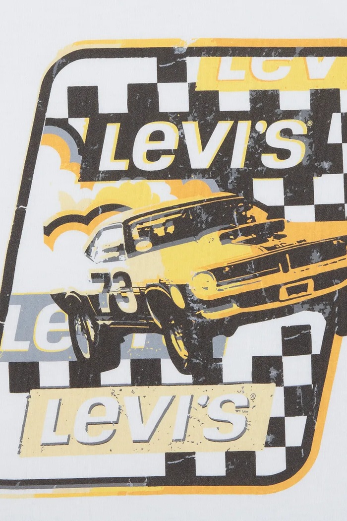 Chłopiec Levi's T-shirt dziecięcy RACE TO THE FINISH TEE 9EN609 biały