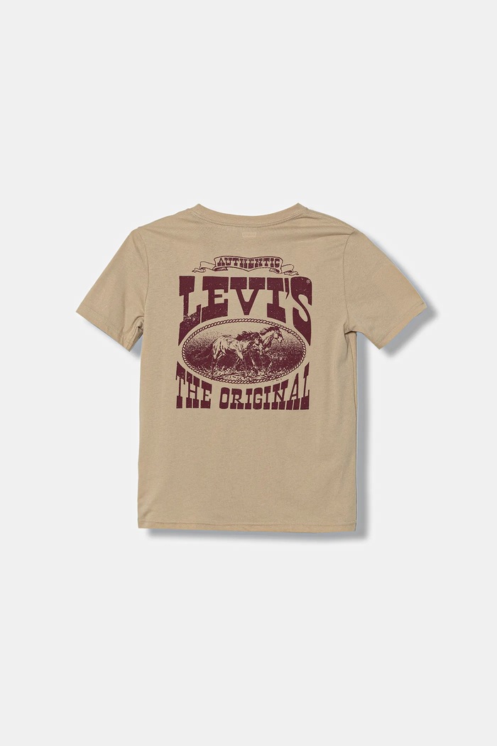 Detské tričko Levi's GALLOPING FREE TEE 9EN614 béžová AW25