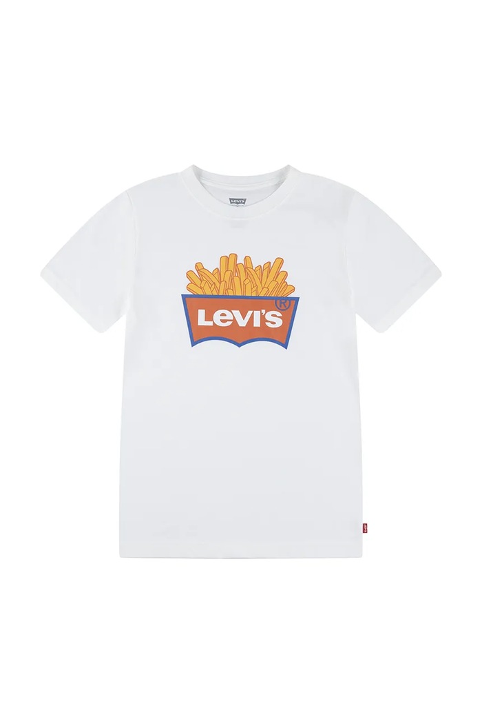 Detské tričko Levi's FRENCH FRY TEE okrúhly biela 9EN623