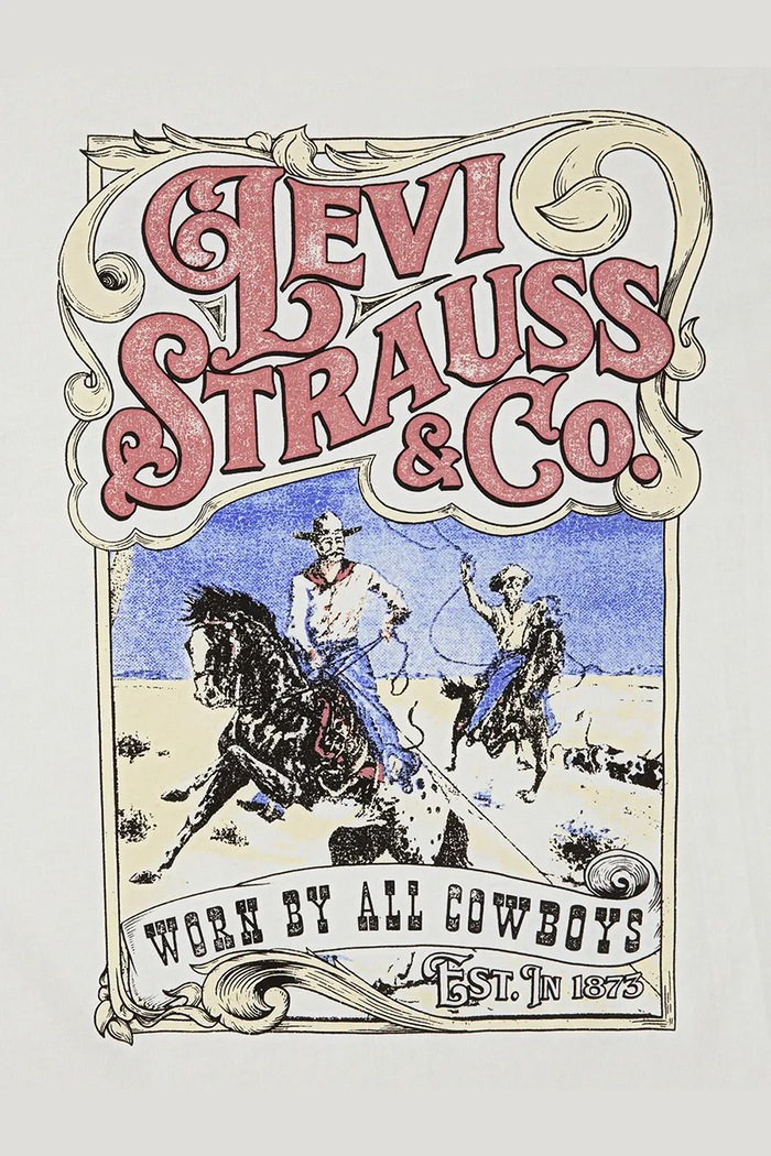 Chłopiec Levi's t-shirt dziecięcy WORN BY COWBOYS TEE 9EN901 beżowy