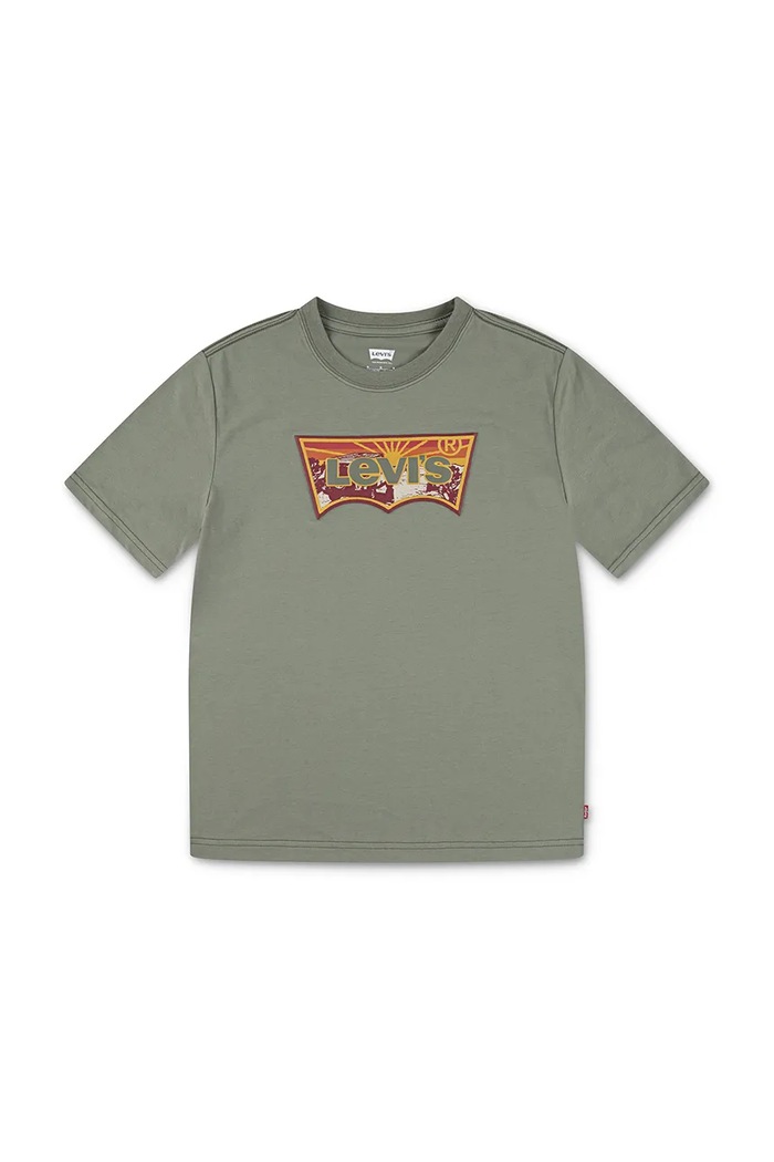 Detské tričko Levi's SUNRISE DESERT TEE okrúhly zelená 9EN991