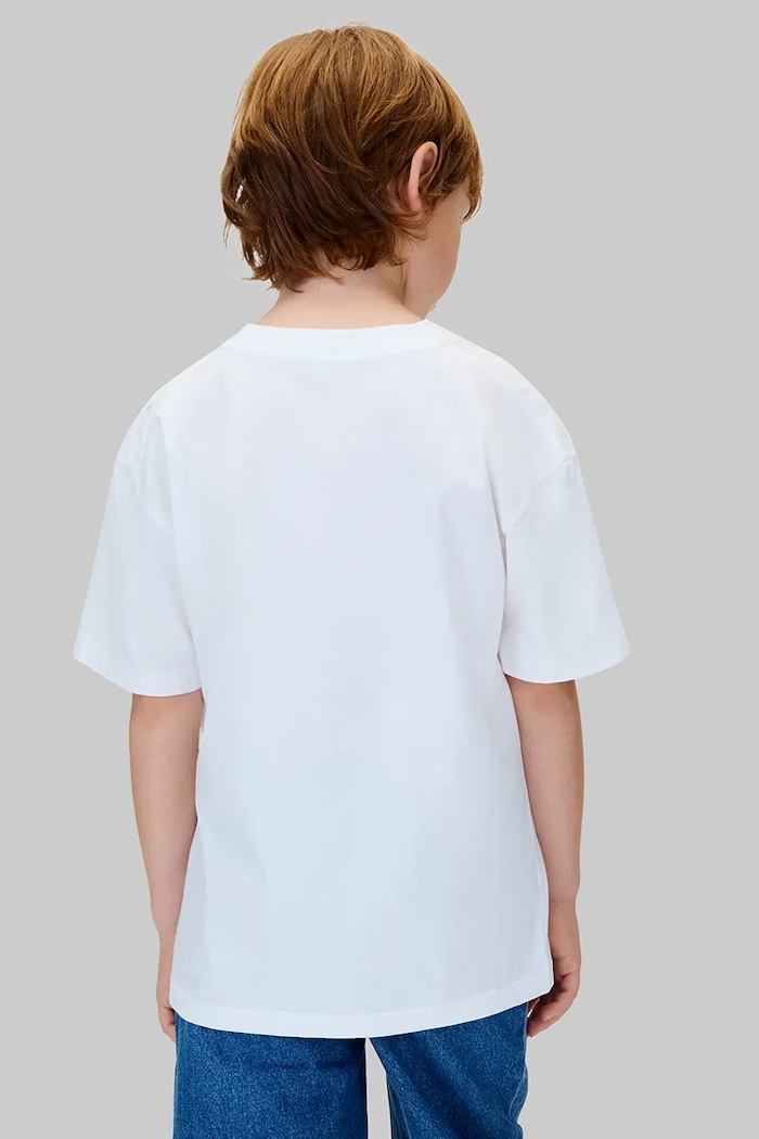 Chłopiec Calvin Klein Jeans t-shirt bawełniany dziecięcy IB0IB02584.9BYA biały
