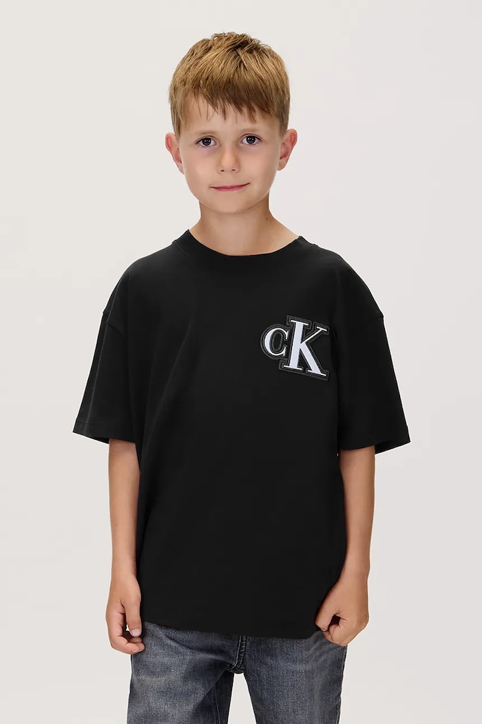 Calvin Klein Jeans t-shirt bawełniany dziecięcy nadruk czarny IB0IB02584.9BYA