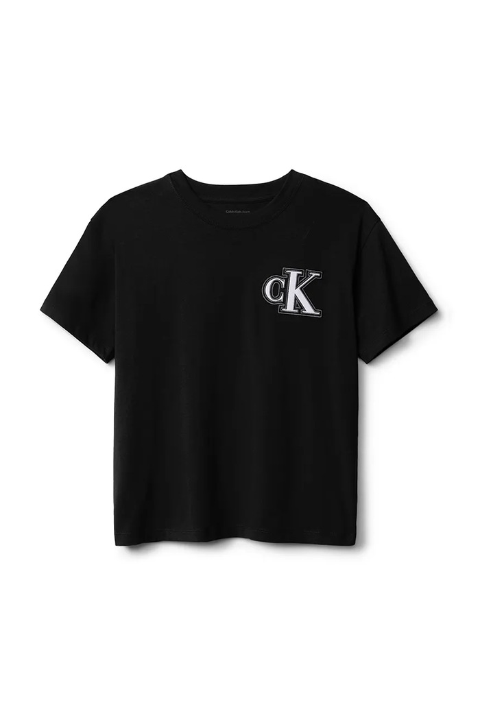 Calvin Klein Jeans t-shirt bawełniany dziecięcy IB0IB02584.9BYA czarny AW25