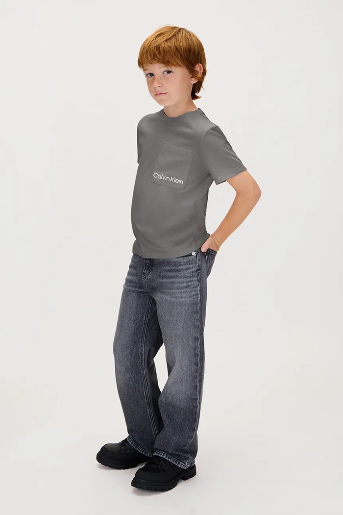 Calvin Klein Jeans t-shirt bawełniany dziecięcy IB0IB02588.9BYA szary