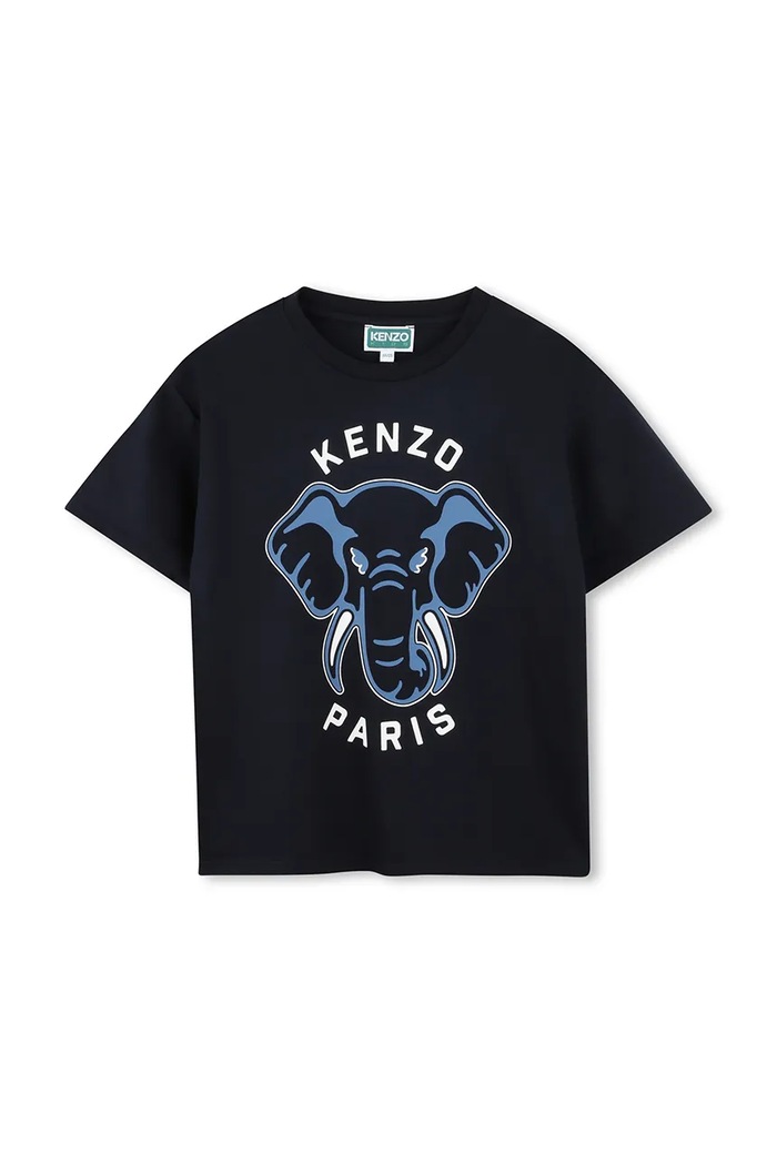 Dětské bavlněné tričko Kenzo Kids kulatý námořnická modř K61446.162