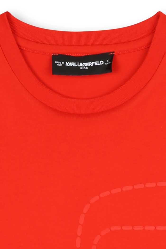 Αγορίστικα Παιδικό βαμβακερό μπλουζάκι Karl Lagerfeld Z30959.114.150 κόκκινο