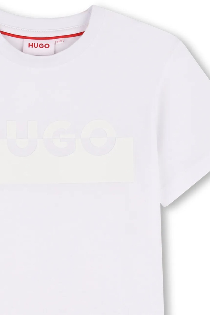 CHLAPEC Dětské bavlněné tričko HUGO G00433.114.150 bílá