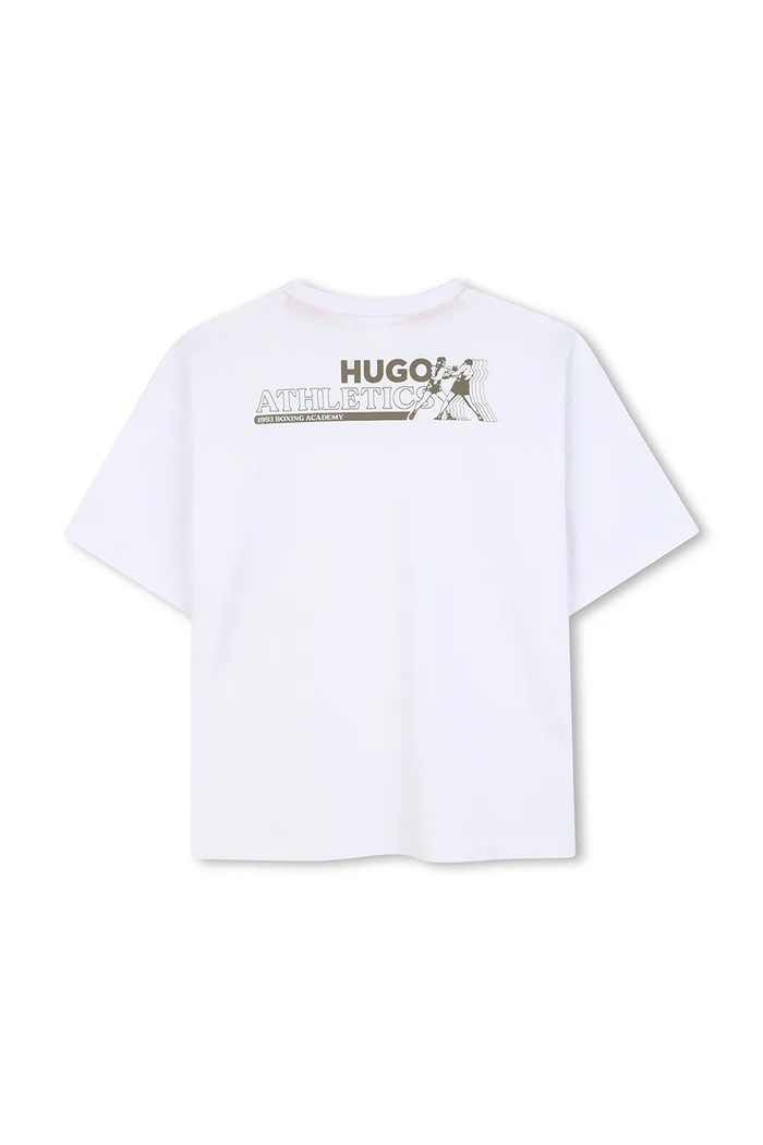 Chlapec Detské bavlnené tričko HUGO G00444.114.150 biela