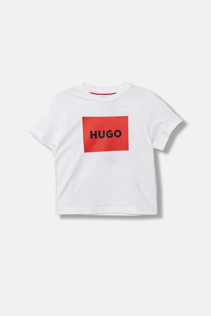 HUGO tricou de bumbac pentru copii print alb G00572.102.108
