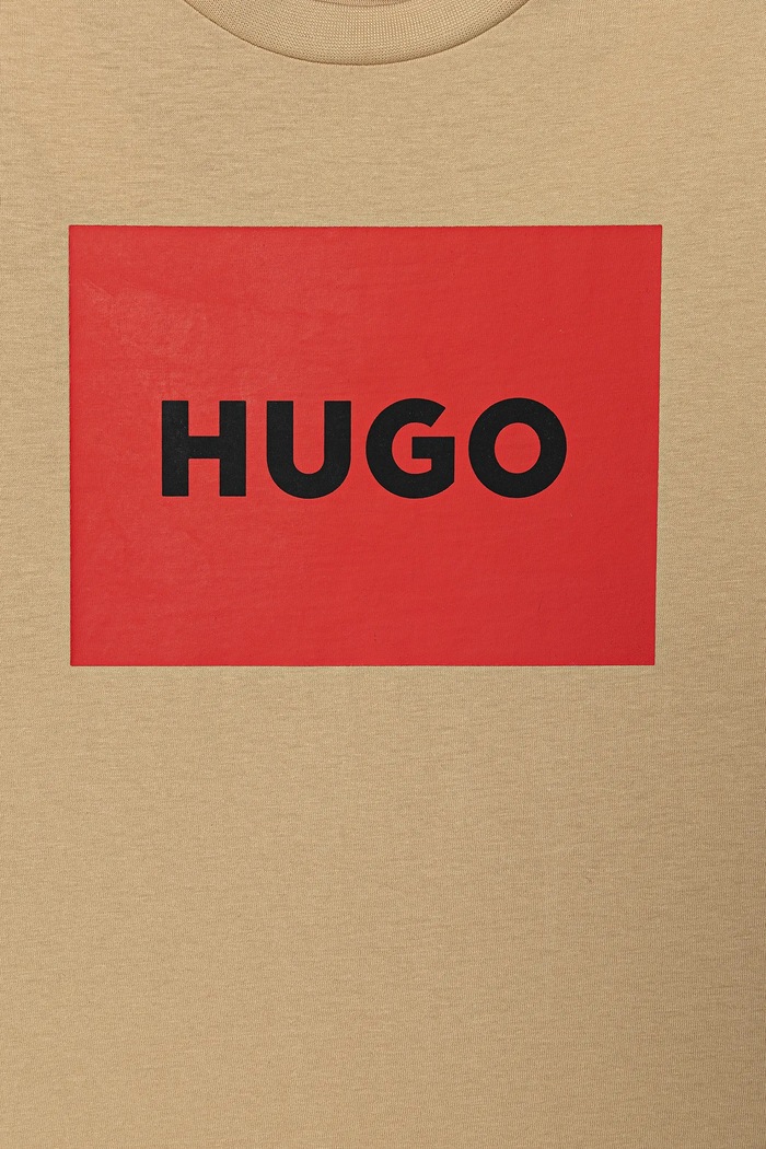 Chłopiec HUGO t-shirt bawełniany dziecięcy G00572.114.150 beżowy