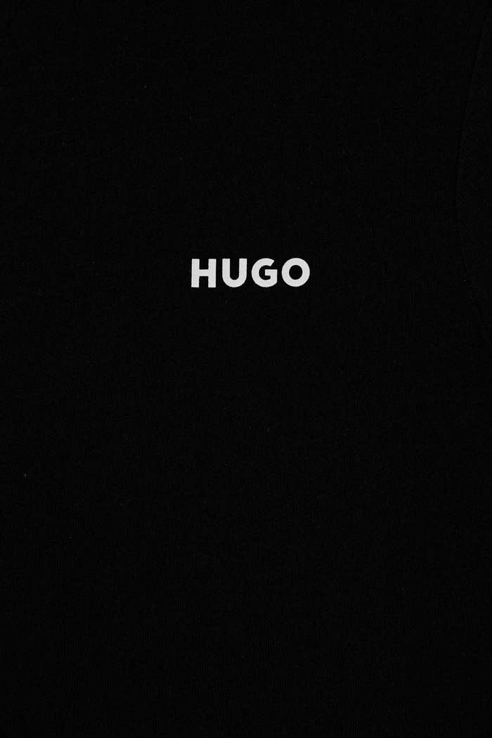 Παιδικό βαμβακερό μπλουζάκι HUGO 2-pack μαύρο G00573.114.150