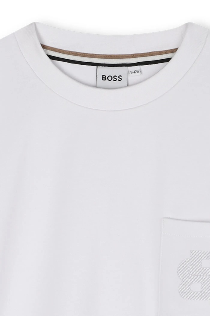 BOSS gyerek pamut póló fehér J52377.114.150