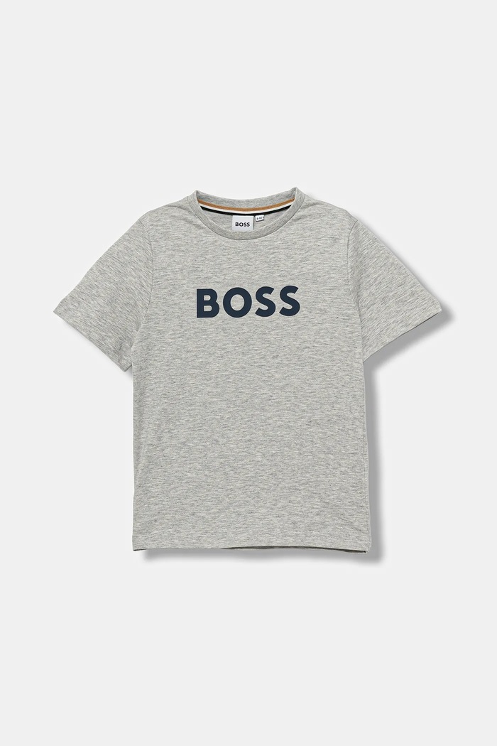 Детска памучна тениска BOSS памук сив J52711.102.108
