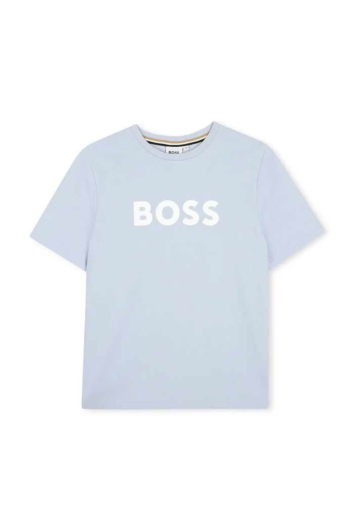 BOSS T-shirt dziecięcy bawełniany niebieski J52711.114.150