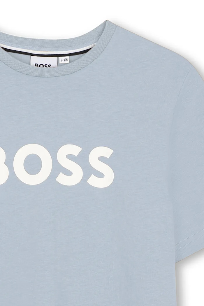 Chlapec Detské bavlnené tričko BOSS J52711.114.150 modrá