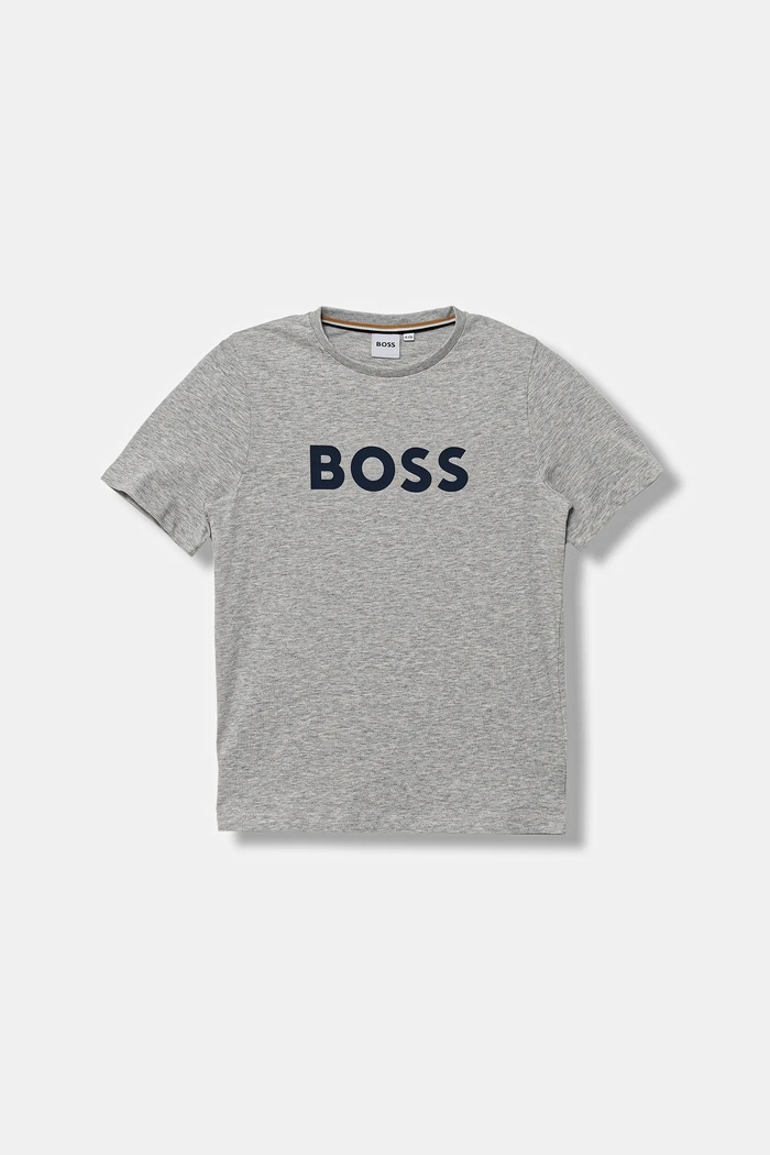 Детска памучна тениска BOSS памук сив J52711.114.150