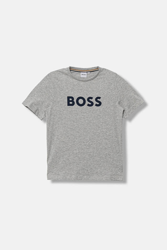 Детска памучна тениска BOSS памук сив J52711.114.150