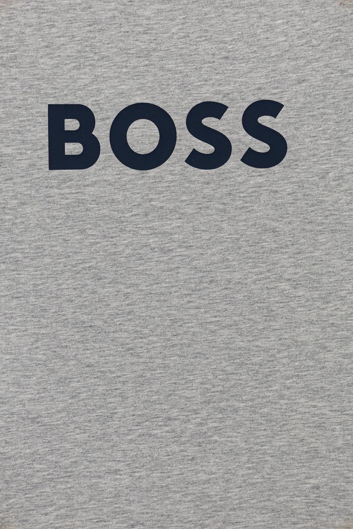 Момче Детска памучна тениска BOSS J52711.114.150 сив