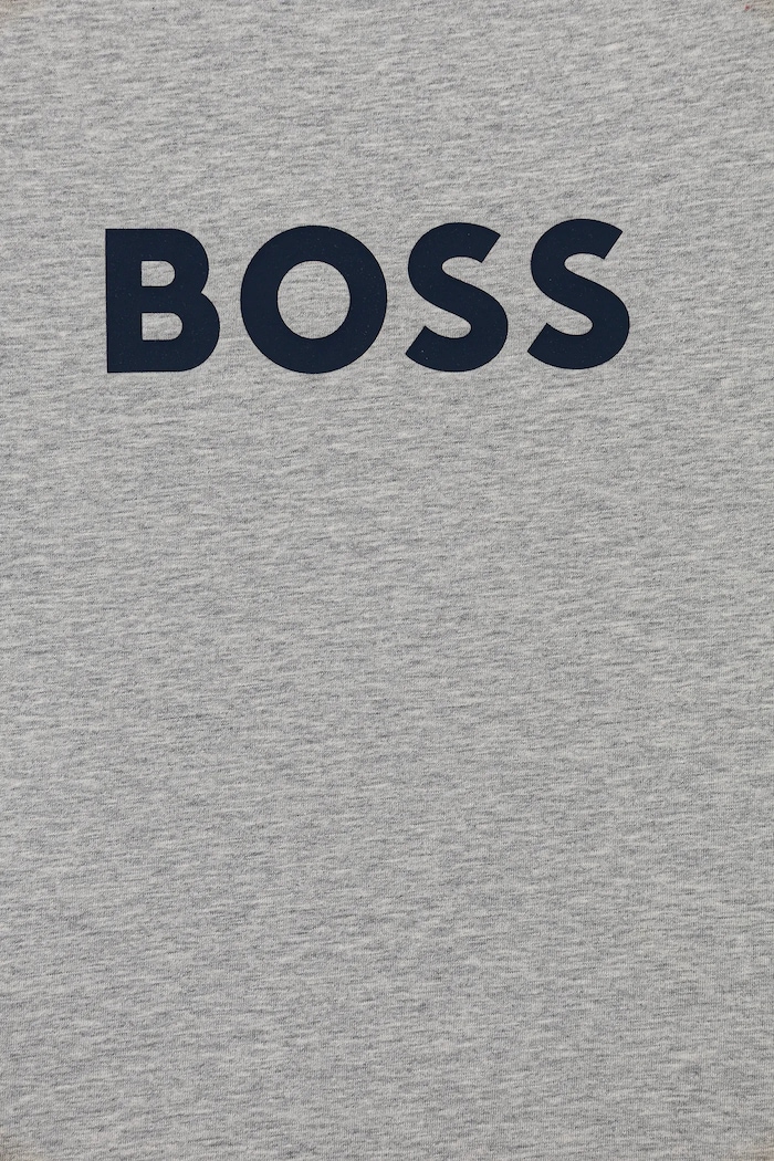 Момче Детска памучна тениска BOSS J52711.114.150 сив
