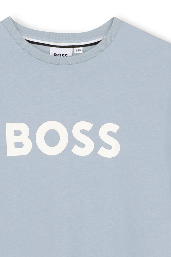 Chlapec Detské bavlnené tričko BOSS J52711.162.174 modrá