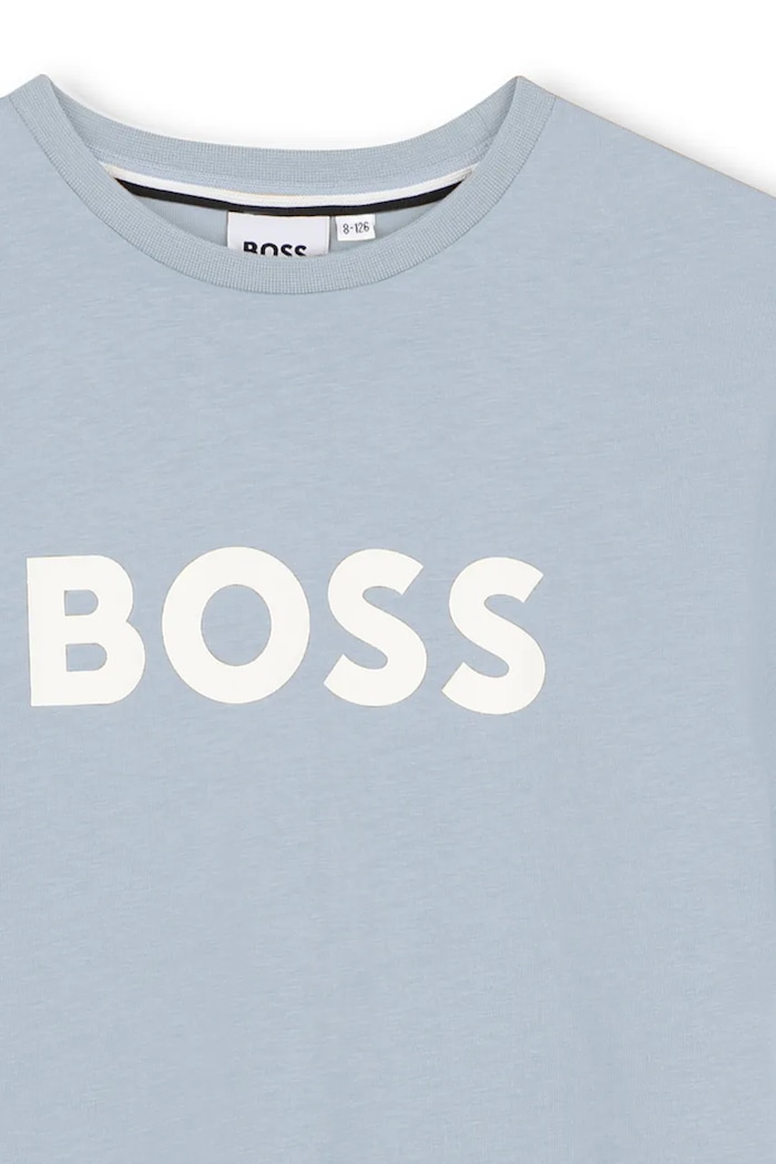 Chlapec Detské bavlnené tričko BOSS J52711.162.174 modrá