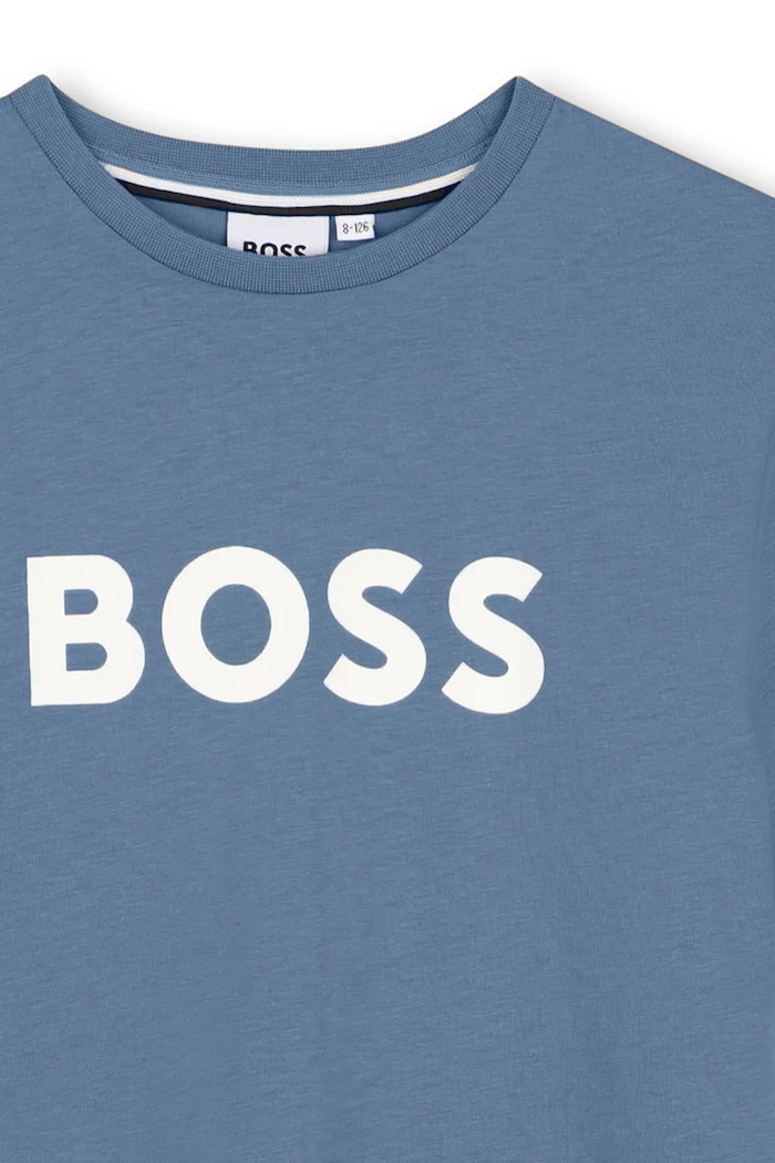 Chłopiec BOSS t-shirt bawełniany dziecięcy J52711.162.174 fioletowy