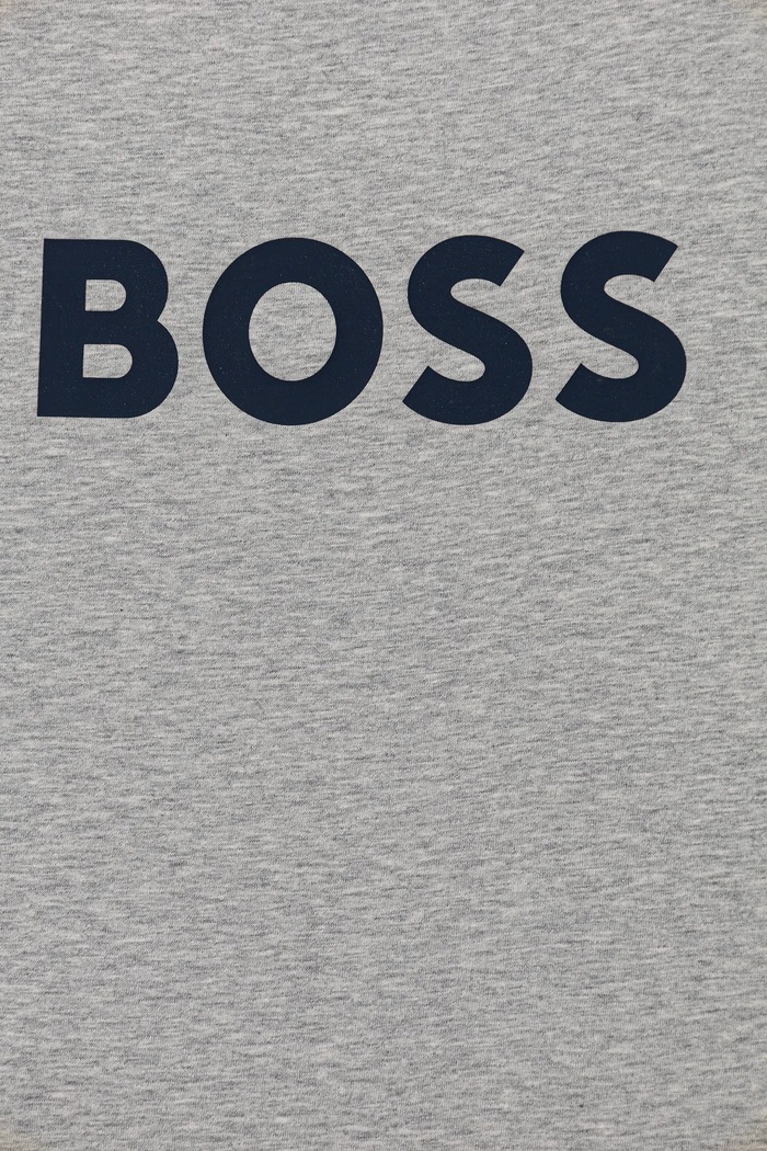 Момче Детска памучна тениска BOSS J52711.162.174 сив